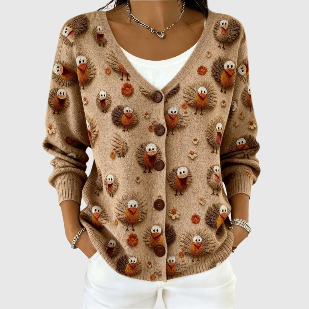 Cómodo jersey tipo cardigan de punto con botones