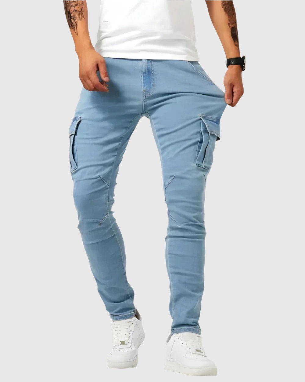 Marino – Pantalón cargo con elastano