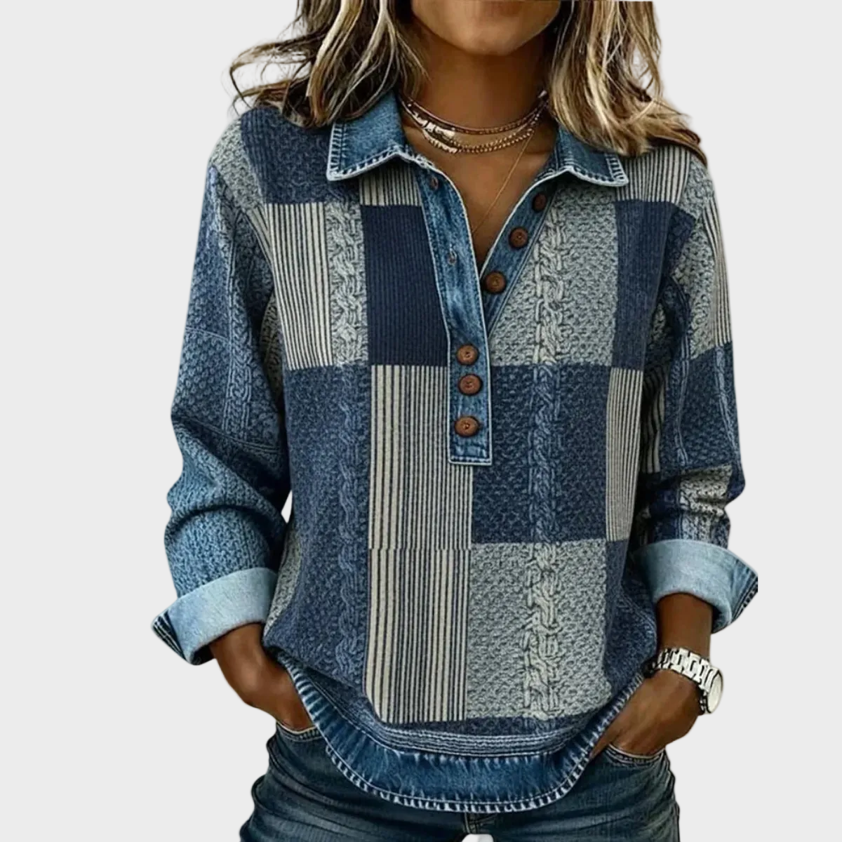 Sientje - Sudadera patchwork en colores block