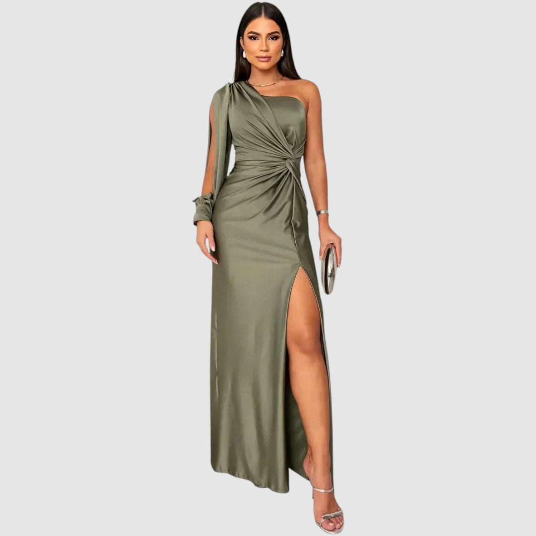 Meda - Vestido largo elegante de un solo hombro