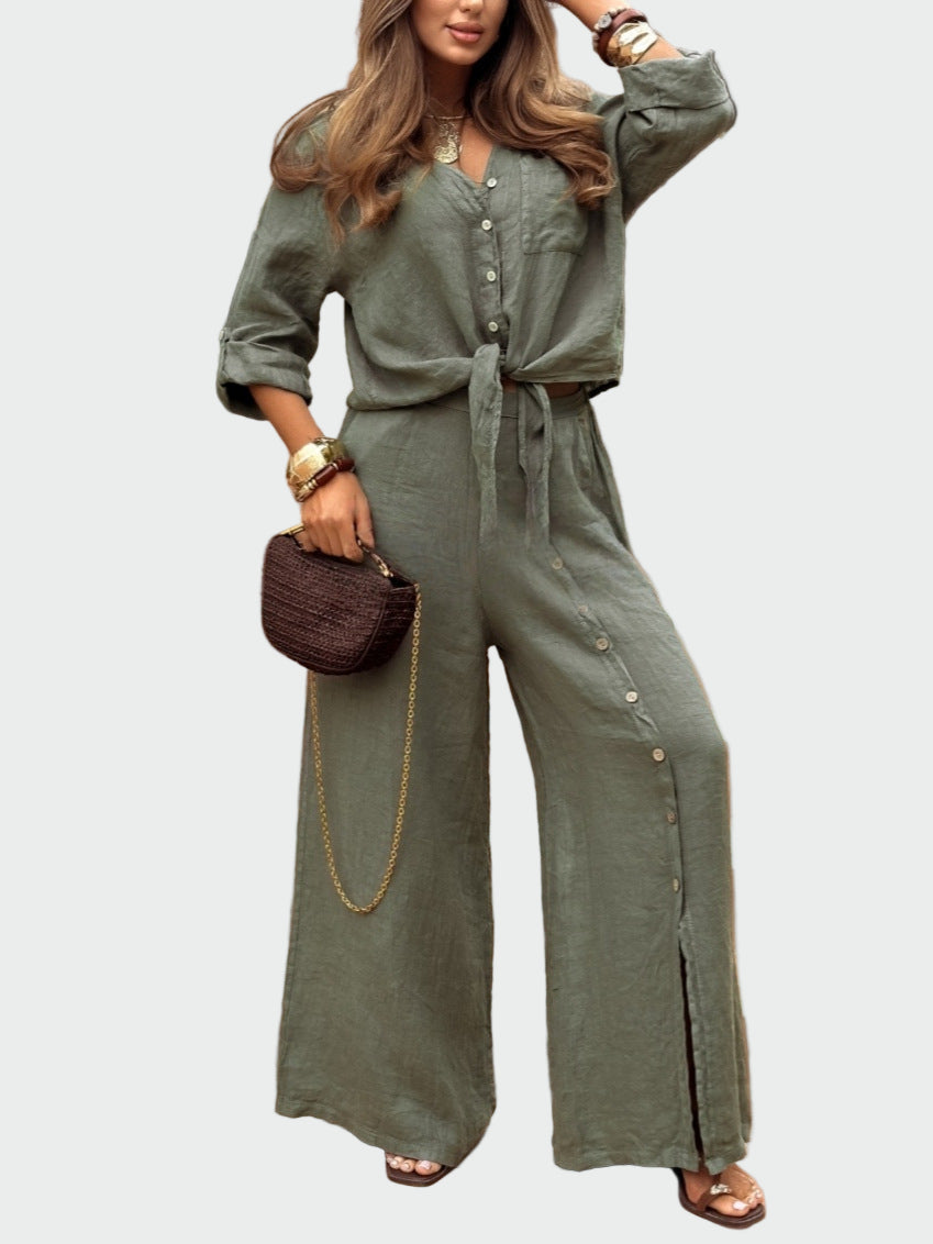 Mia - Traje de mujer, moderno, monocolor, dos piezas