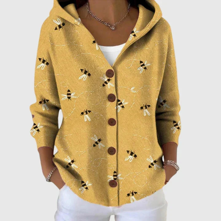 Jersey tipo cárdigan con capucha