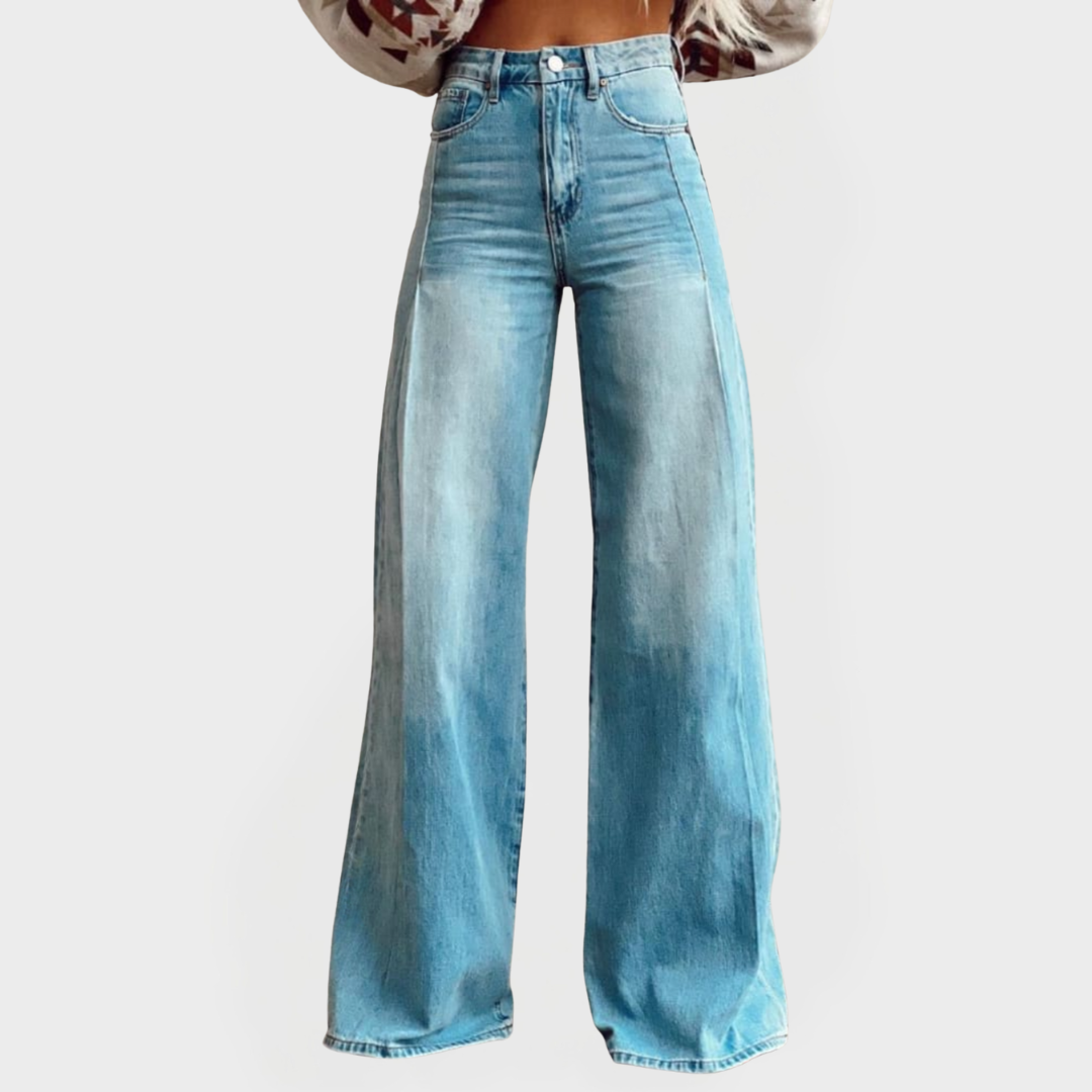 Karolína - Elegantes pantalones vaqueros de pierna ancha