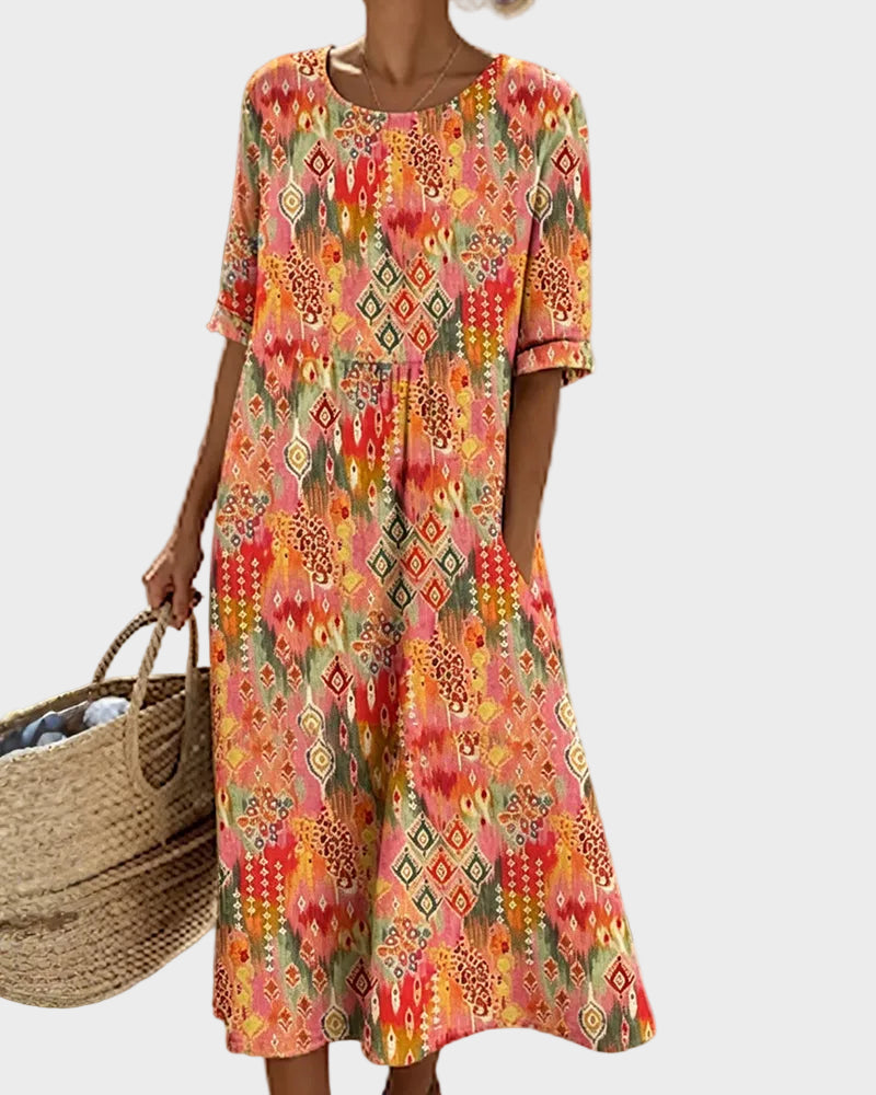 Emma - Vestido midi floral holgado y ligero