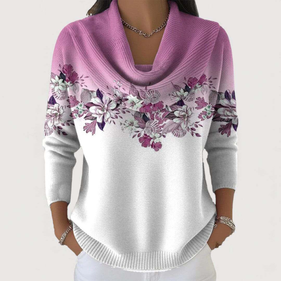 Kathleen | Jersey de cuello alto floral