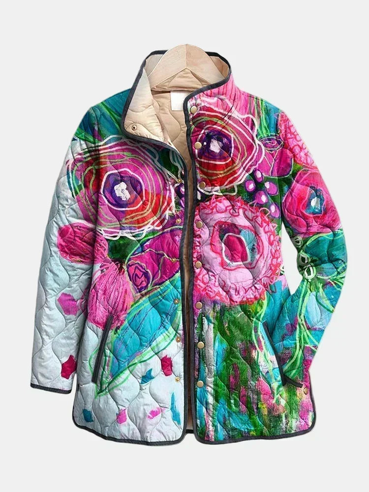 DELACROIX | Chaqueta acolchada con estampado floral en acuarela Lucie