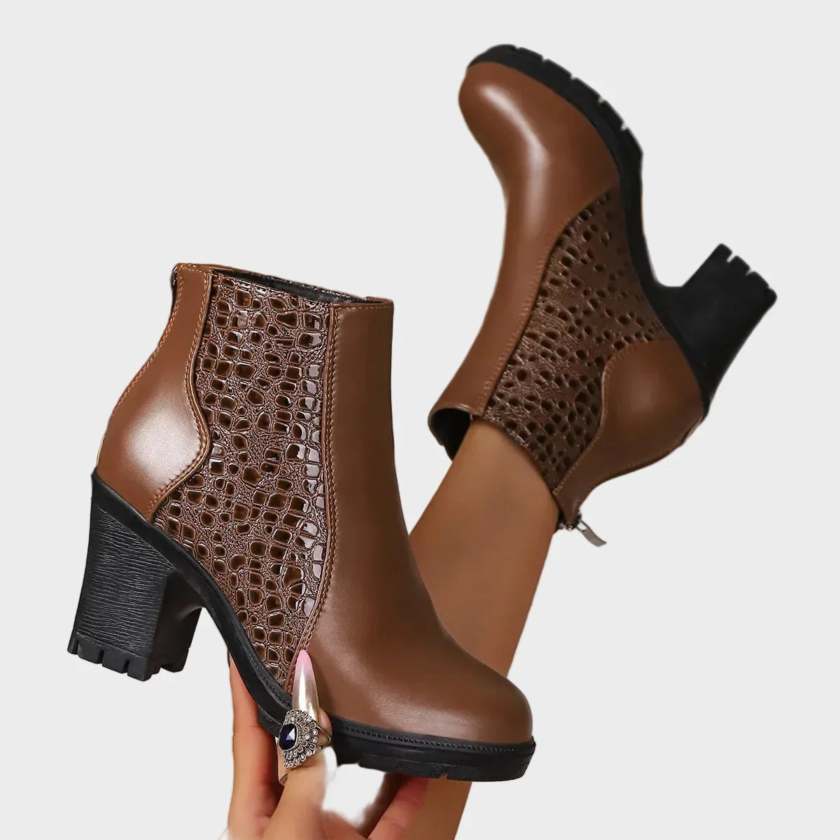 Katarzyna™ Zapatos de tacón grueso de piel auténtica con soporte para el arco 💫