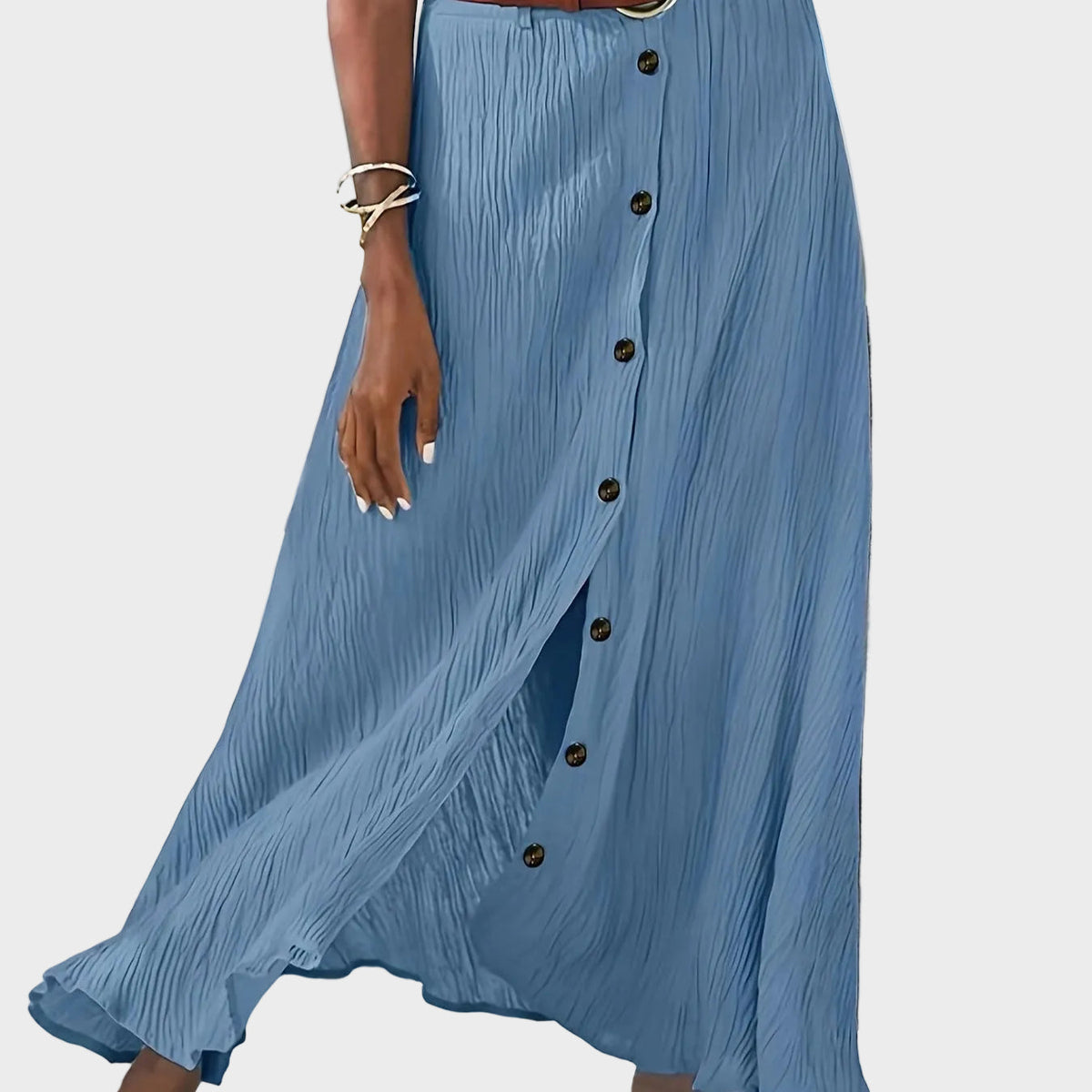 Klára - Falda midi semitransparente con abertura