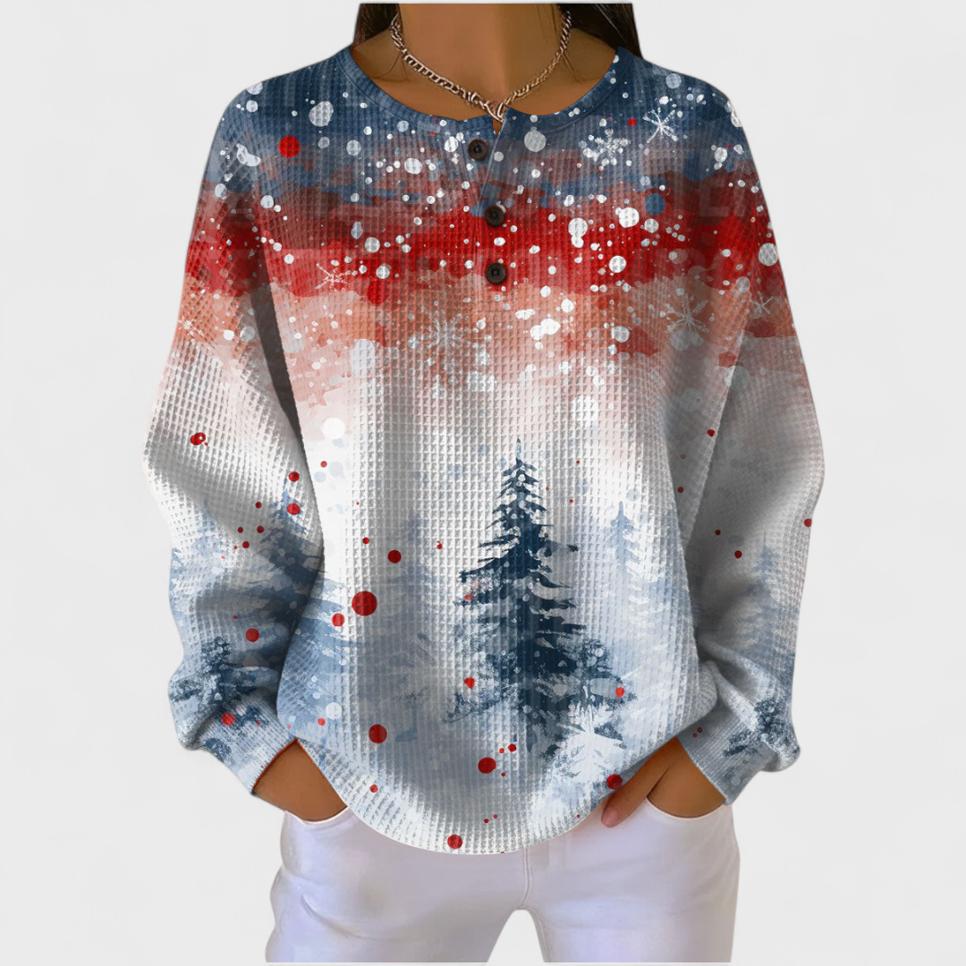 Jasmijn - Jersey navideño con suave motivo de pino
