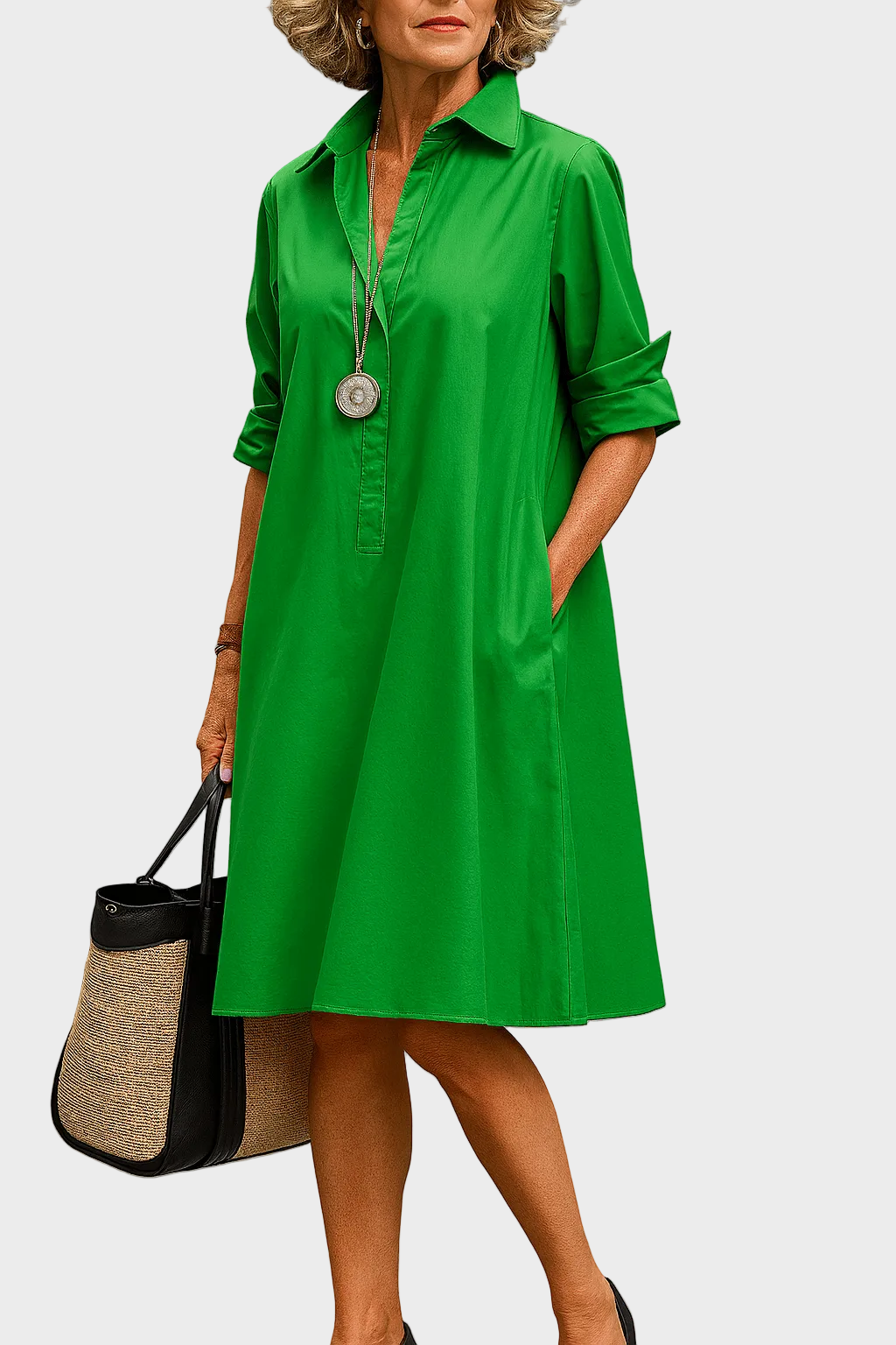 Astrid - Vestido midi esmeralda