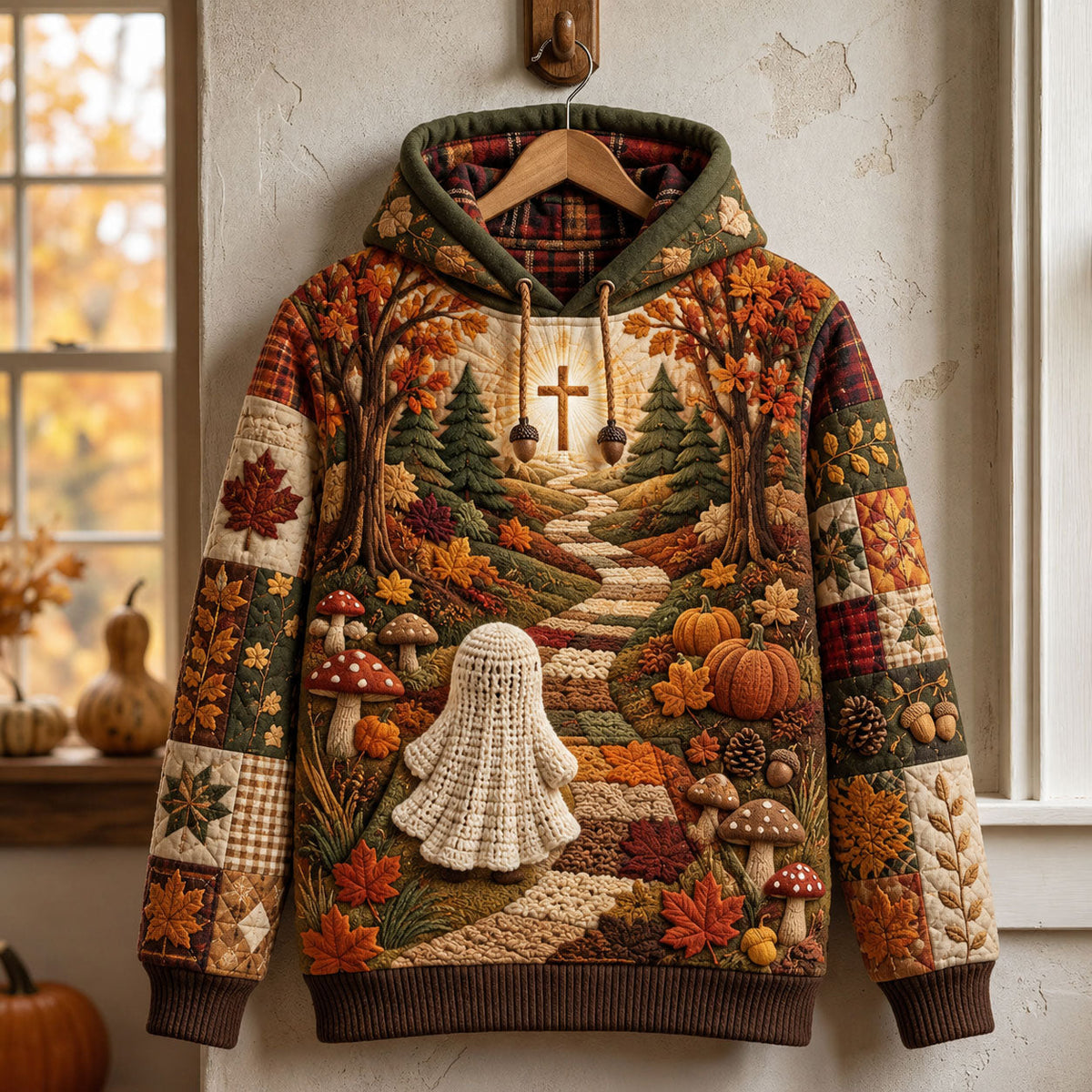 Sudadera con capucha cruzada de otoño