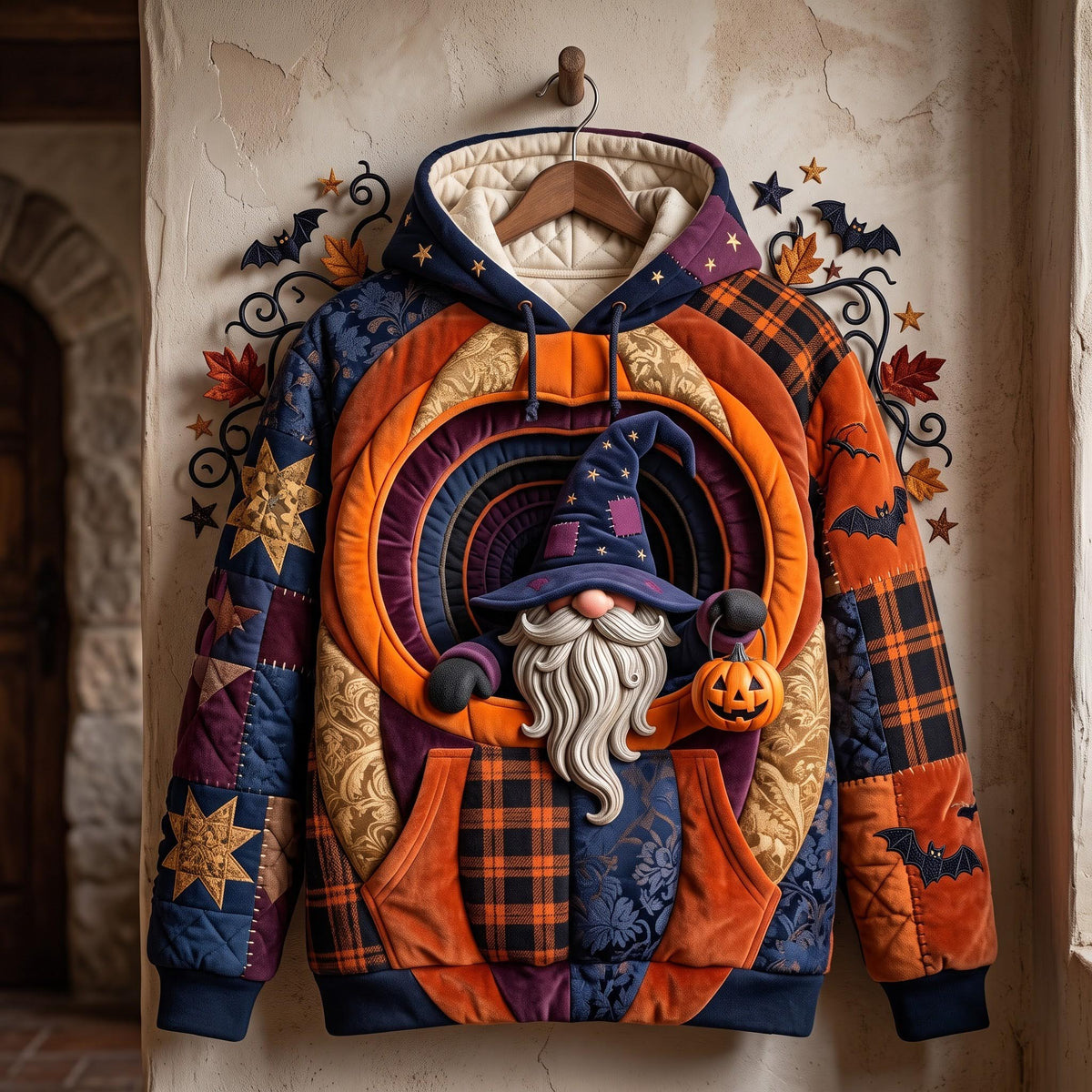 Sudadera con capucha de bruja calabaza