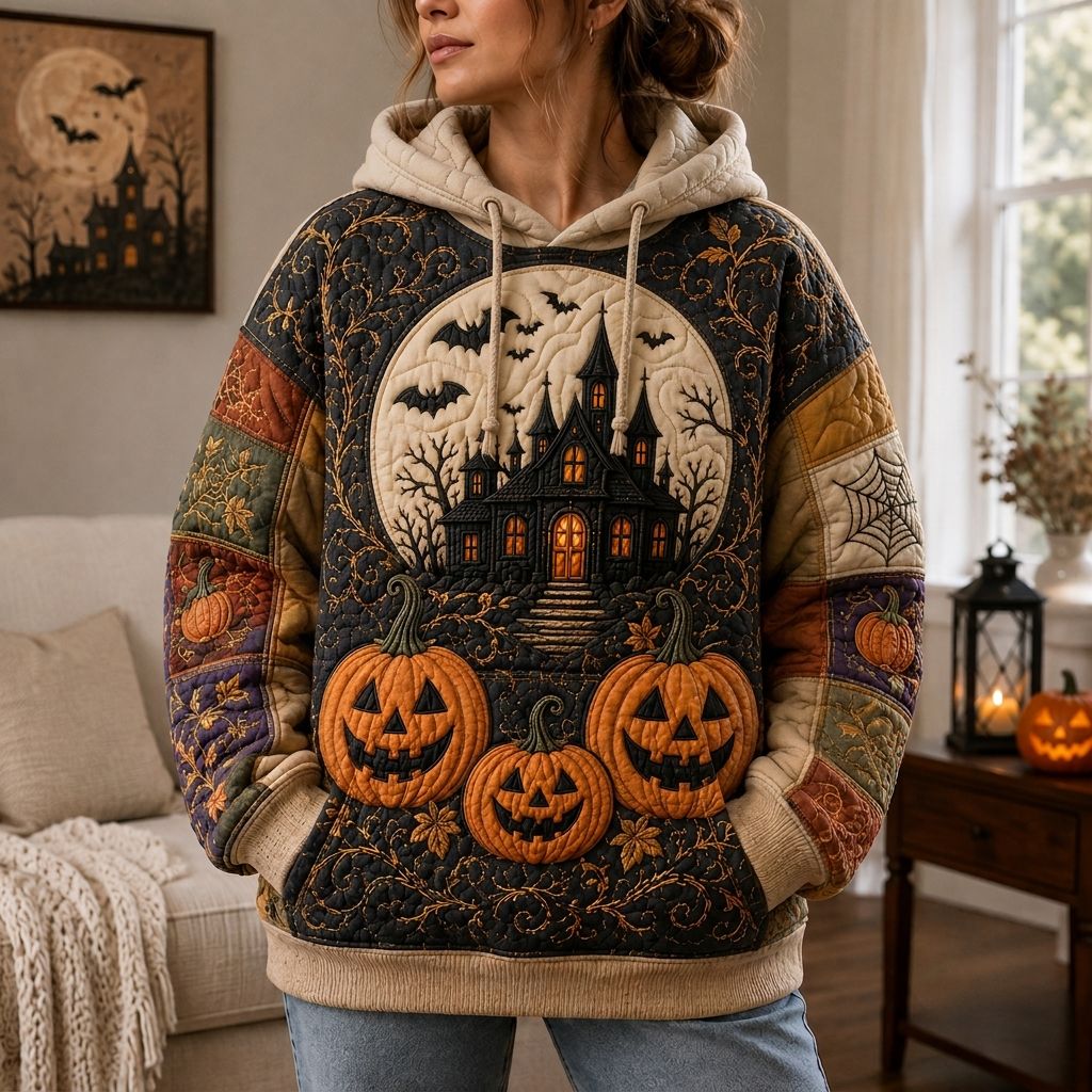 Sudadera con capucha con fantasmas de calabaza