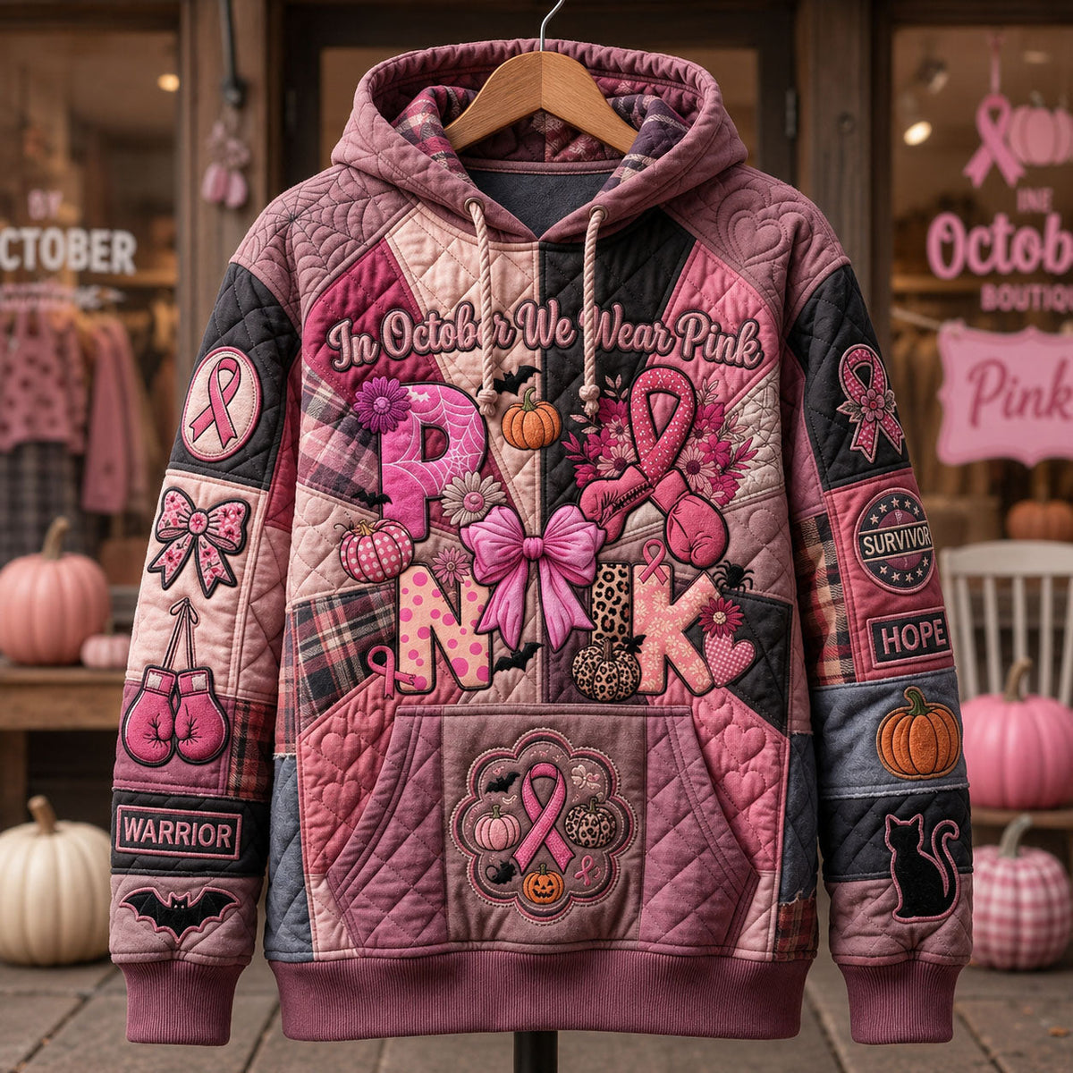 Sudadera con capucha Magia Rosa de Octubre