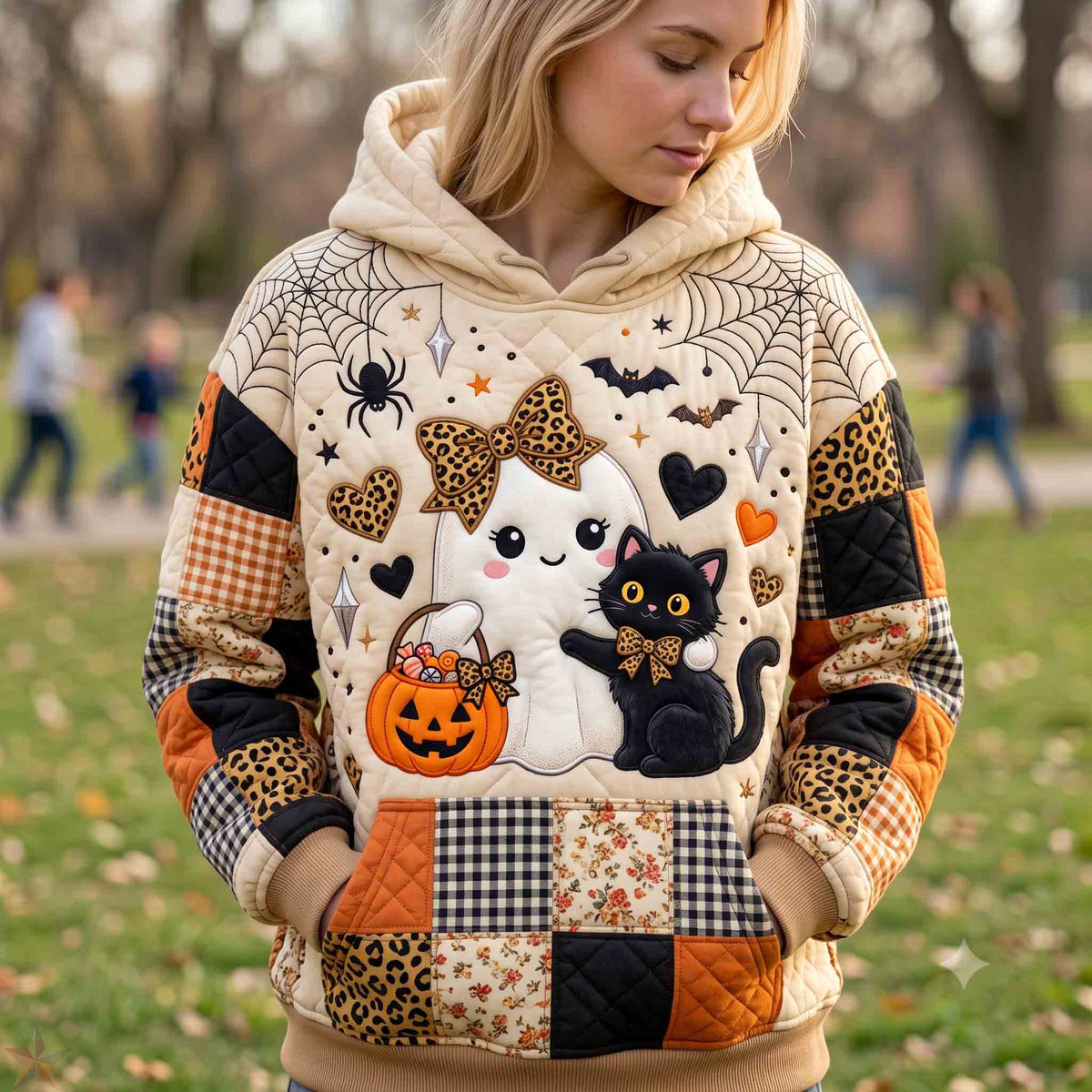 Sudadera acogedora con espíritu de calabaza