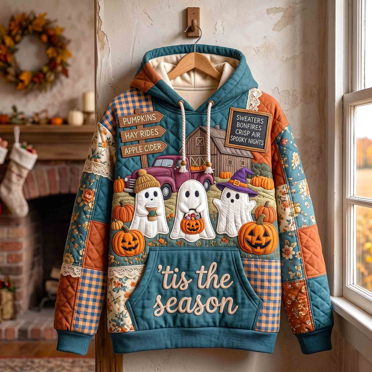 Sudadera acogedora con espíritu de calabaza