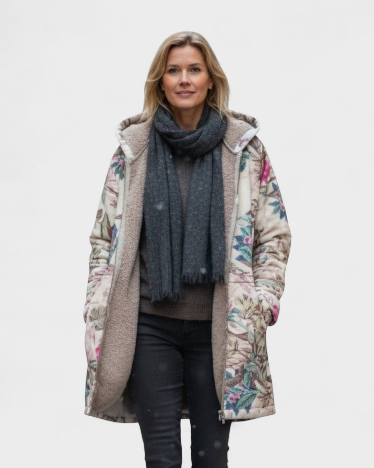 Ivy - Chaqueta polar botánica pastel