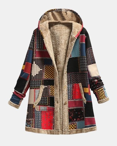 Jade - Chaqueta polar vintage patchwork