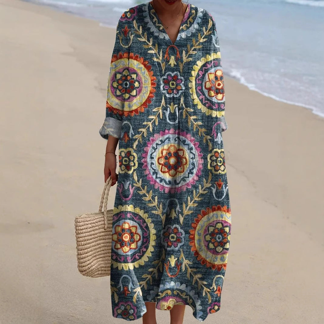 Paloma - Vestido Boho con Diseño Étnico