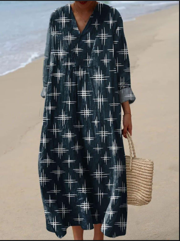Nádia - Vestido Bohemio con Diseño de Estrellas