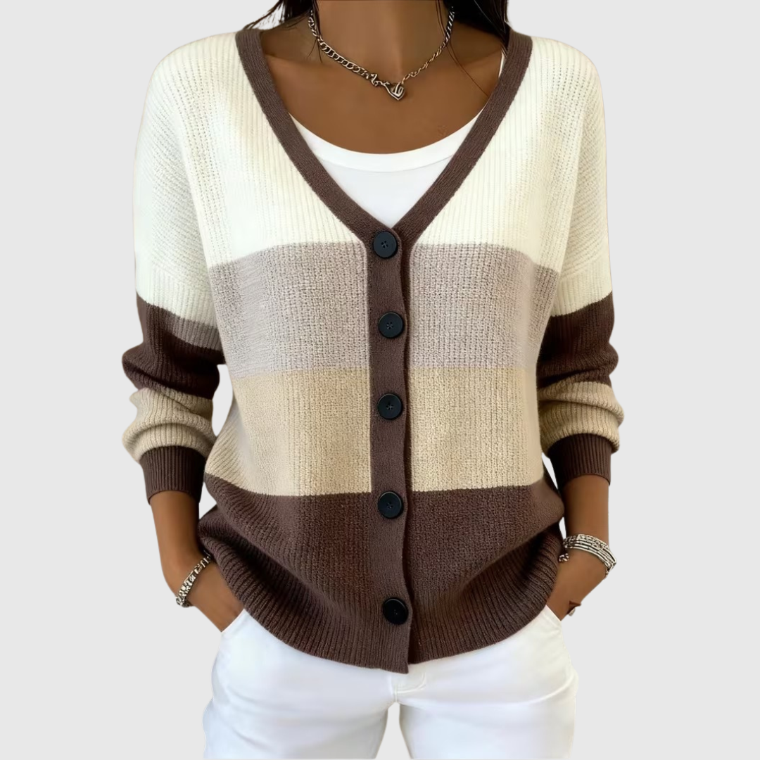 Jersey tipo cárdigan de tejido cómodo con botones