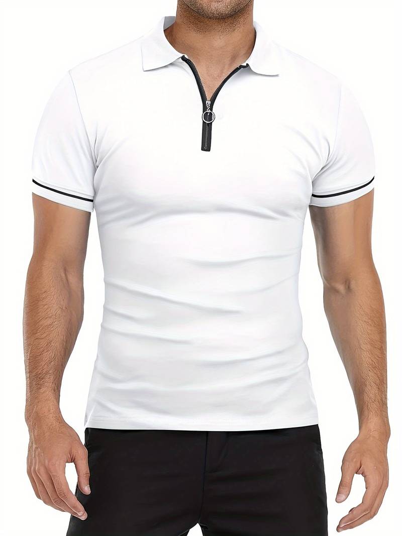 Polo con Cuello de Cremallera y Tejido Transpirable