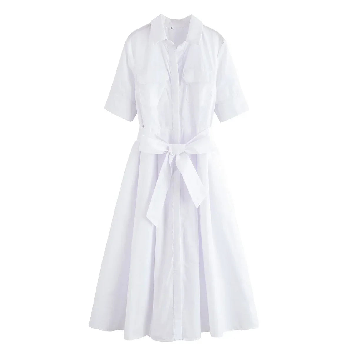 Margot | Vestido Camisero de Manga Corta con Bolsillos