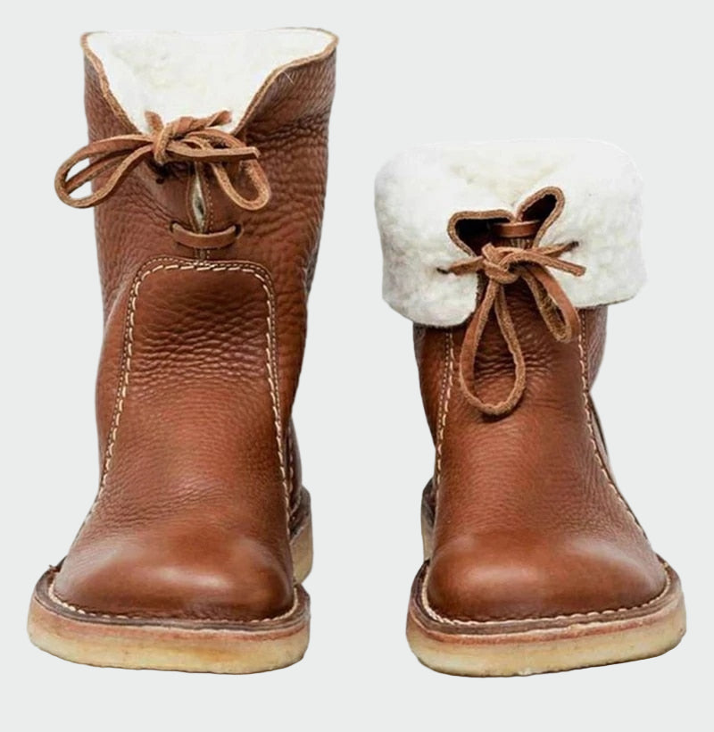 Valerie - Botas impermeables de piel con forro de lana