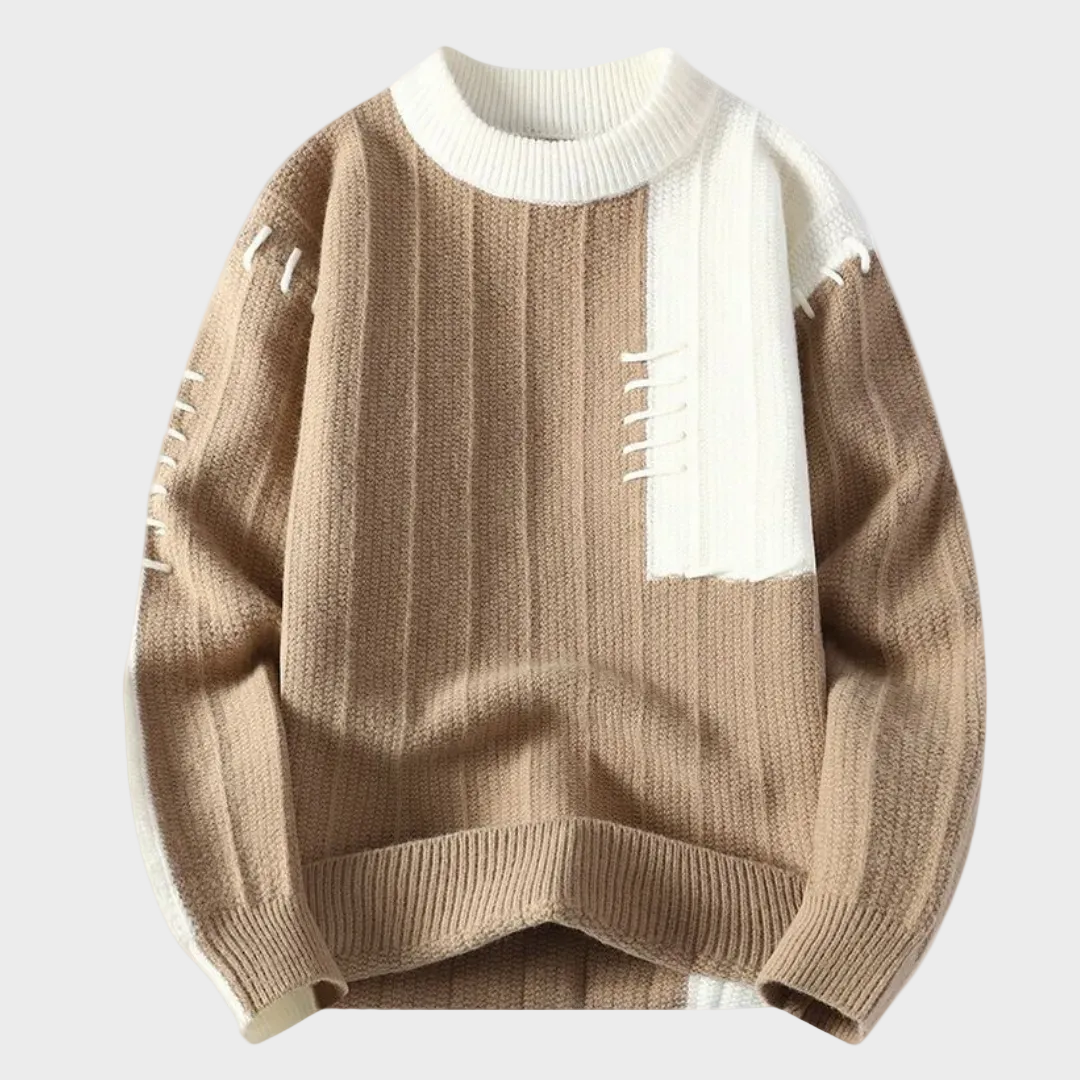 Jersey con detalles de costura en dos colores