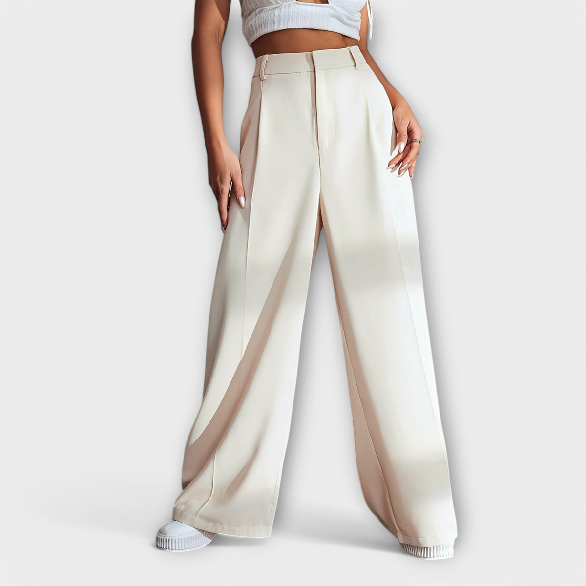 Iara - Pantalón de tiro alto y pernera ancha