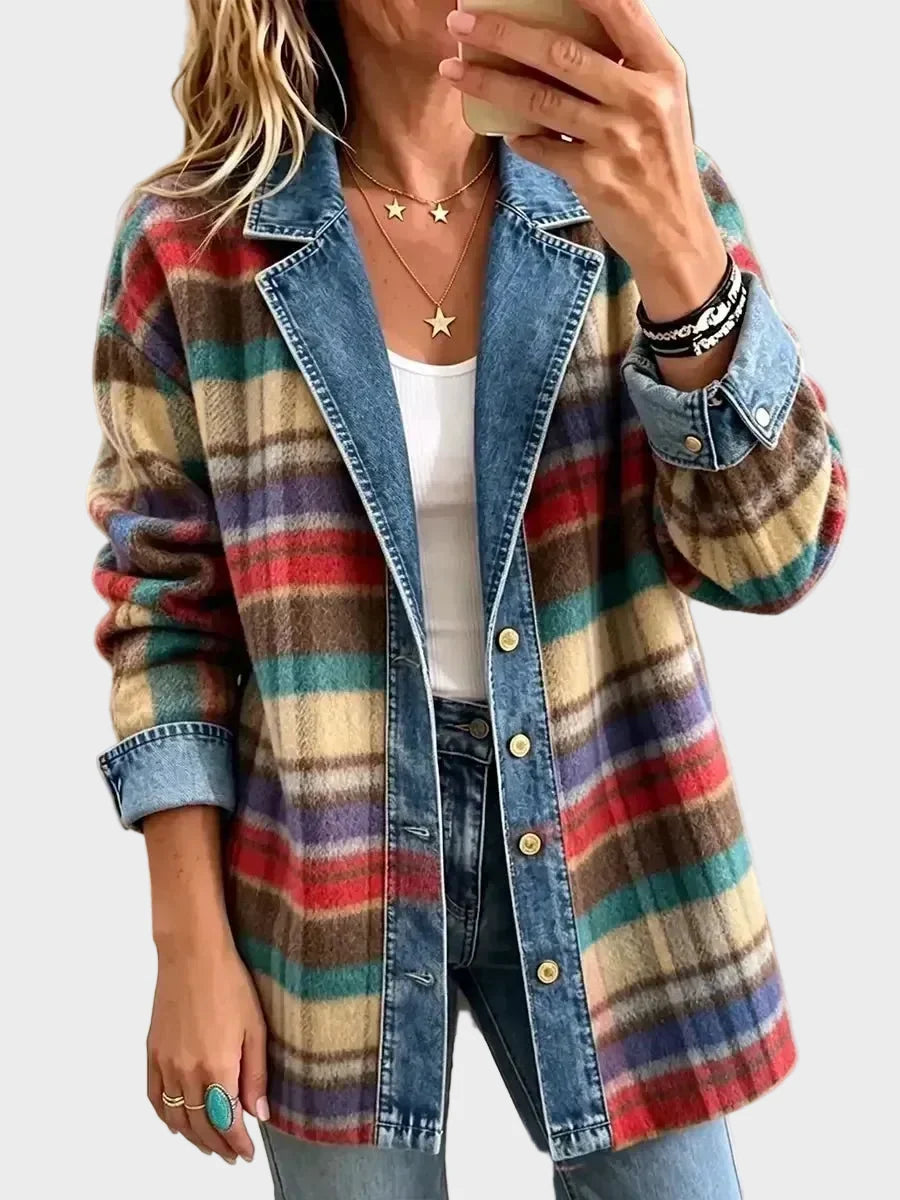 Sarah - Chaqueta vaquera vintage con patchwork