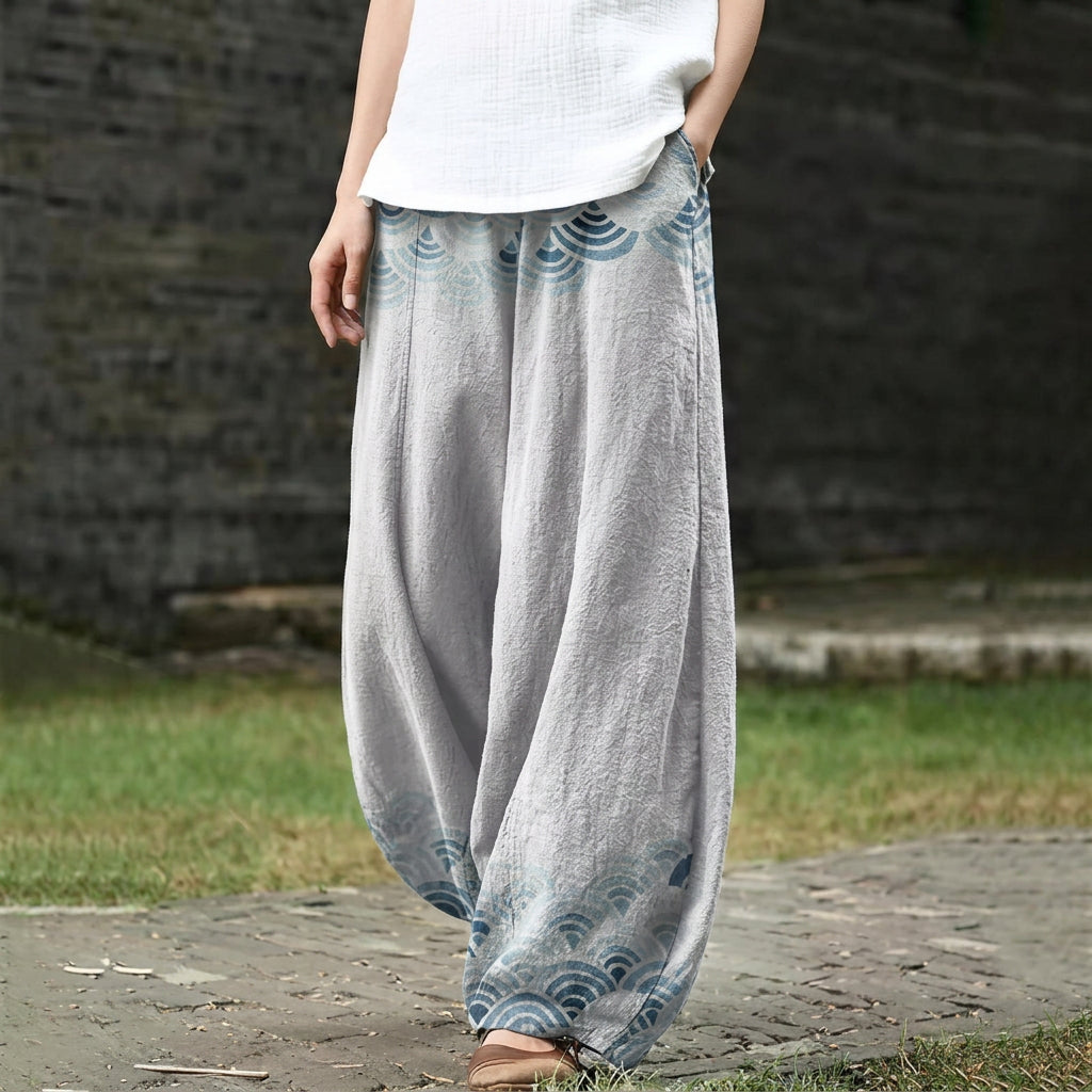 Albertine – Pantalón Ancho Gris Claro