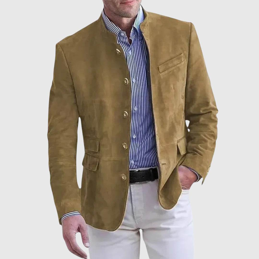 Ondřej - Chaqueta de ante brillante con estilo sofisticado