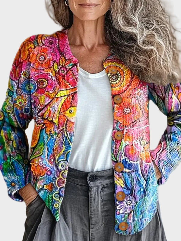 Imogen™ - Cárdigan artístico colorido