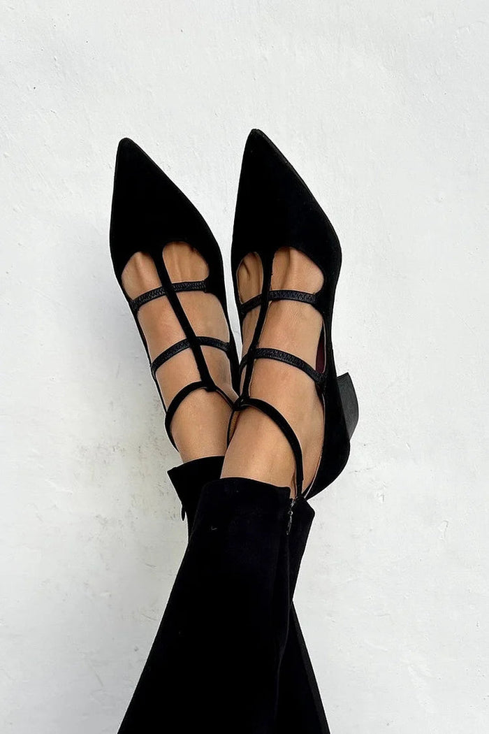 Giada™ - Zapatos de salón con puntera puntiaguda y tiras cruzadas