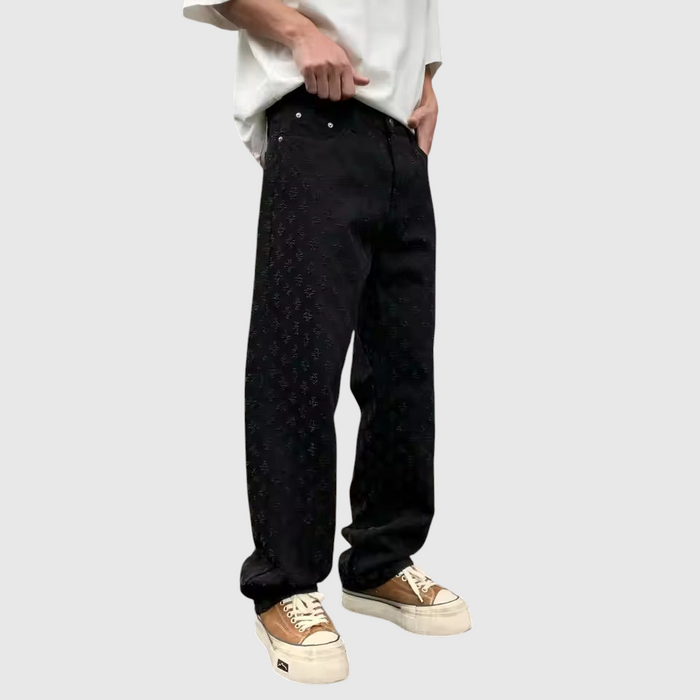 Pantalón vaquero jacquard