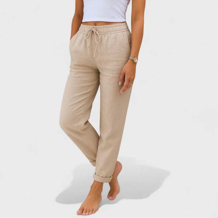 Klára - Pantalón elástico de lino