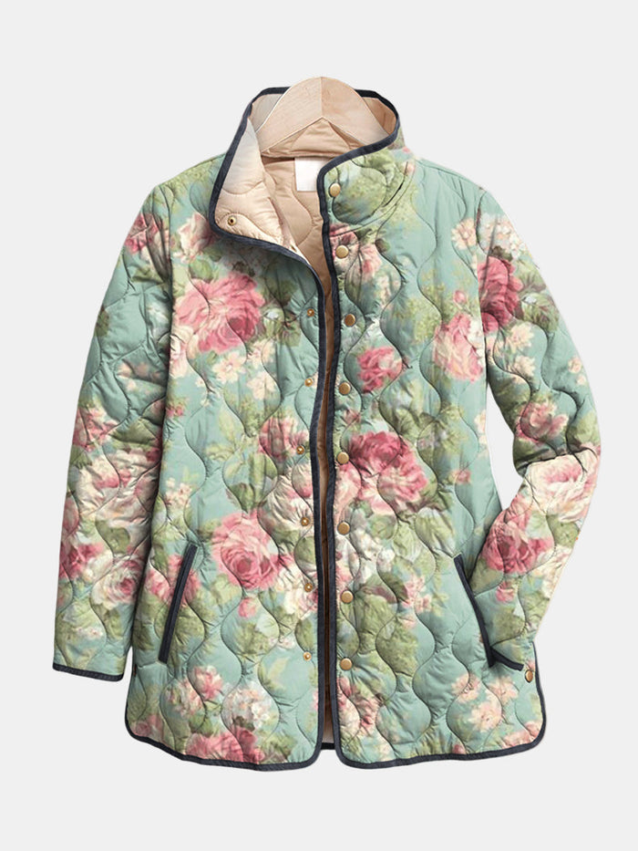 Alba | Chaqueta acolchada floral de estilo retro