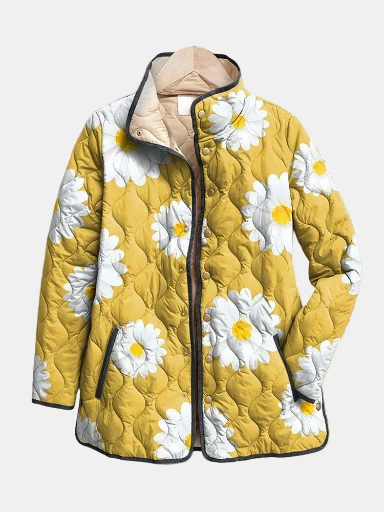 DELACROIX | Abrigo Acolchado con Diseño de Margaritas Élise