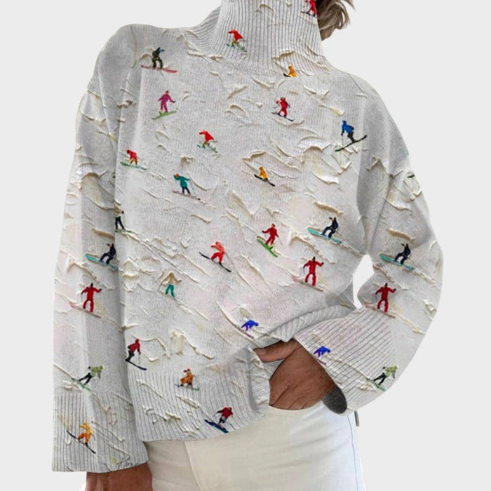 Camila - Jersey artístico de cuello alto