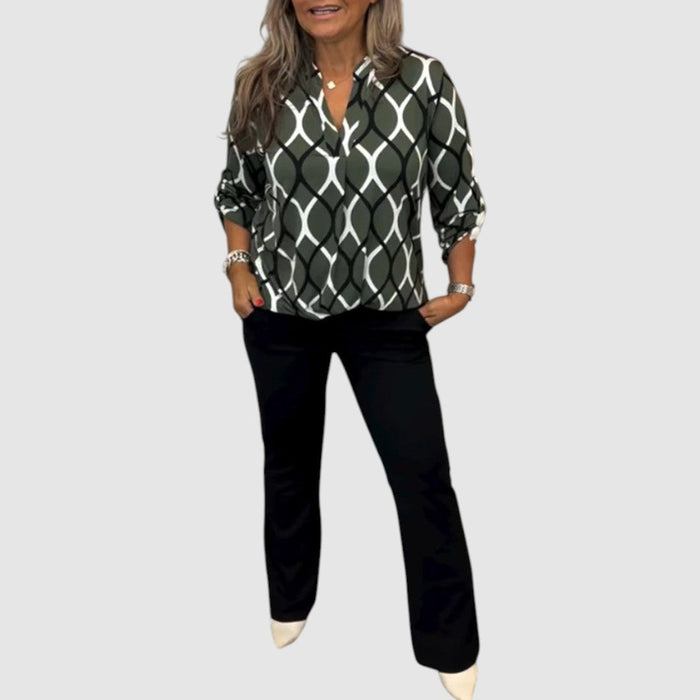 Ella - Blusa con estampado gráfico