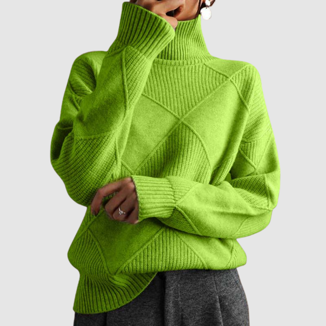 Ester - Jersey textura cuello vuelto