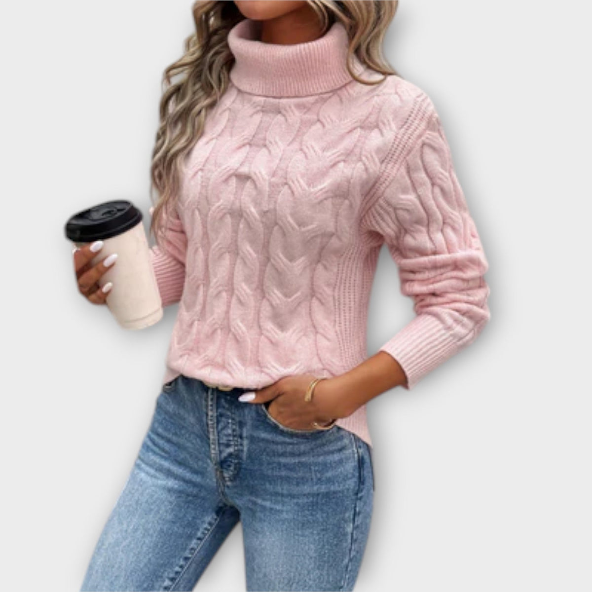 Amelia – Jersey elegante de cuello alto