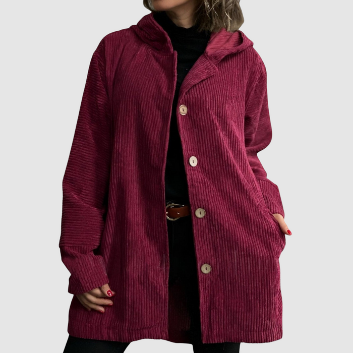 Stella - Cómoda chaqueta de terciopelo con capucha