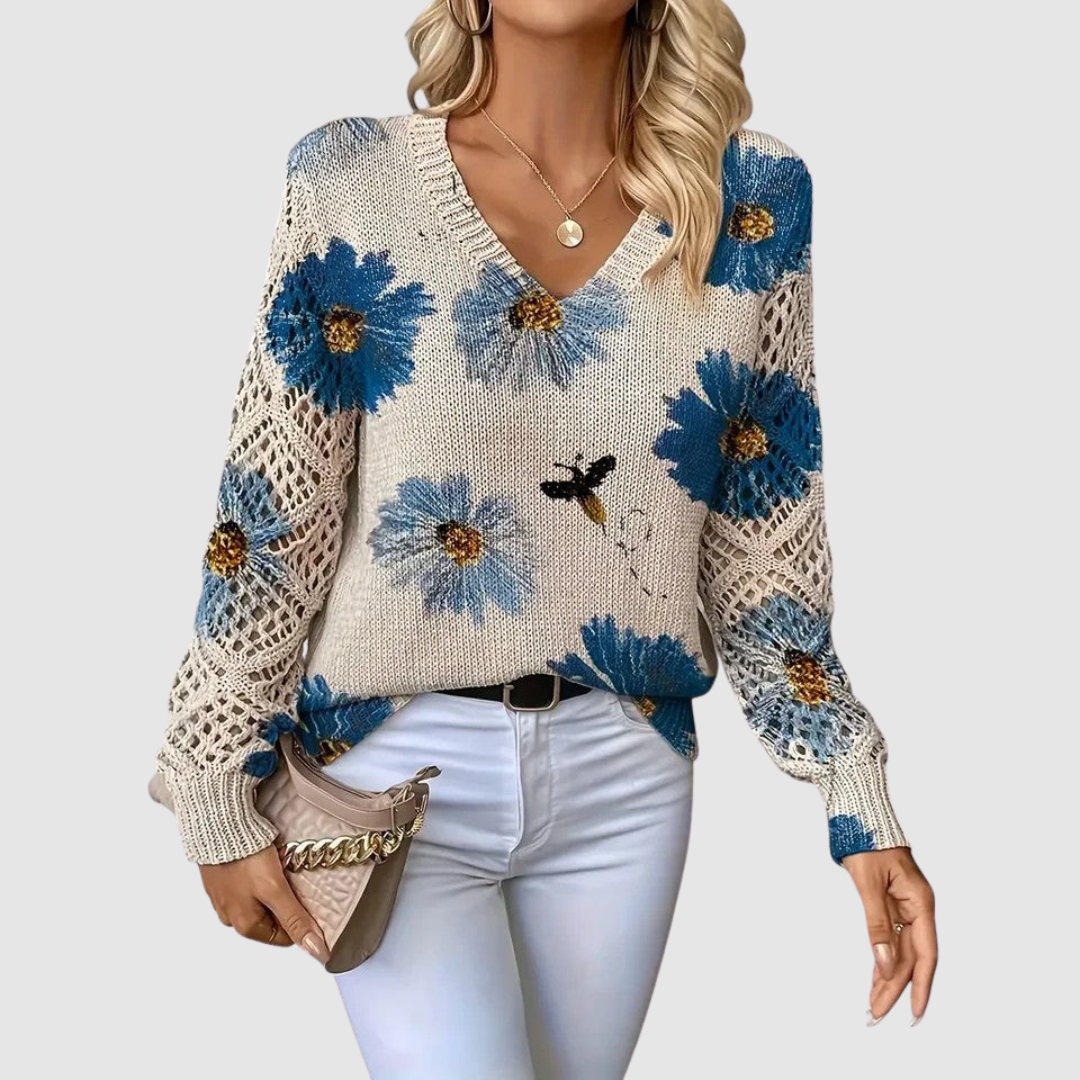 Meda - Jersey elegante con estampado floral