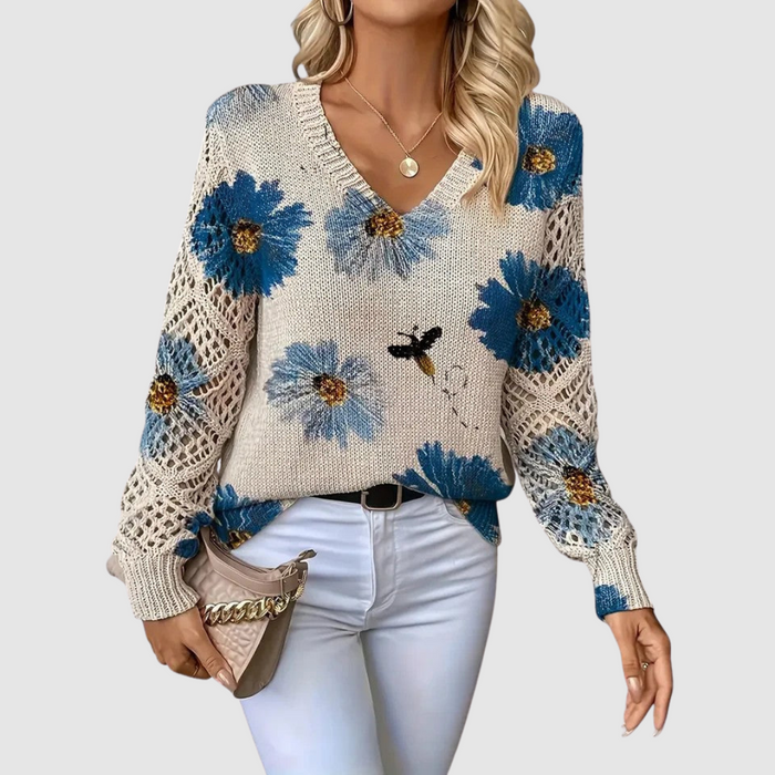 Meda - Jersey elegante con estampado floral