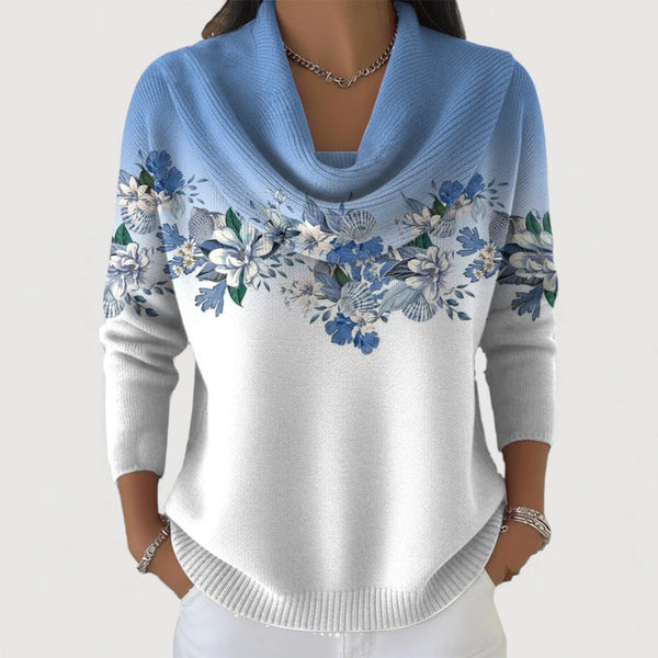Kathleen | Jersey de cuello alto floral