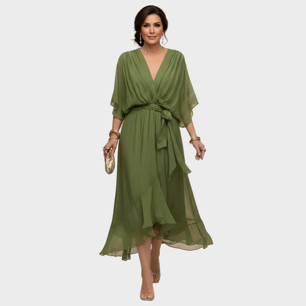 Monica Chiffon - Vestido con cuello en V