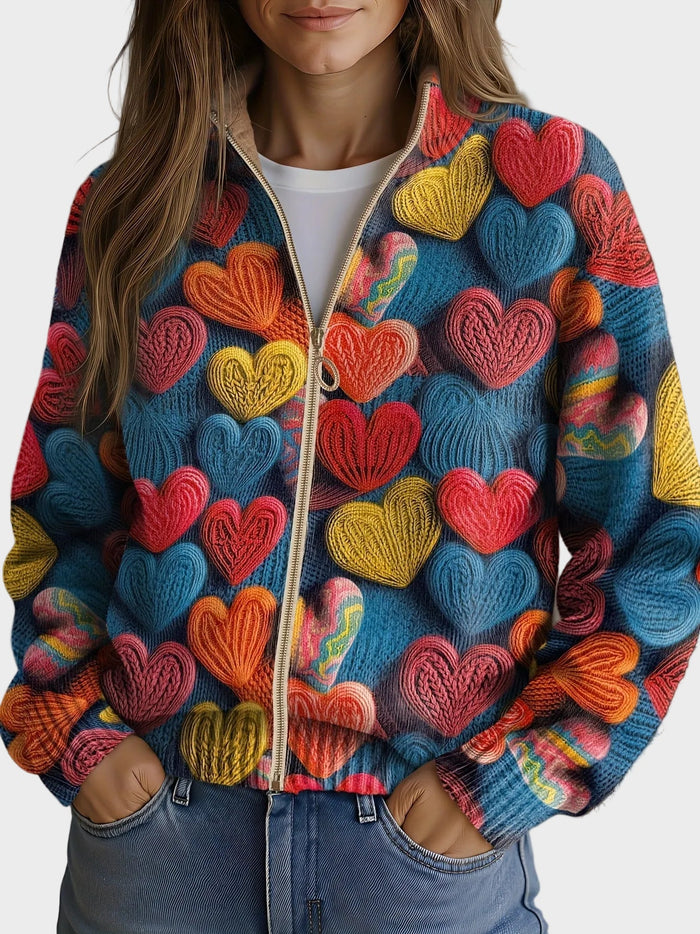 Valentine - Patrón con corazones texturizados en múltiples colores