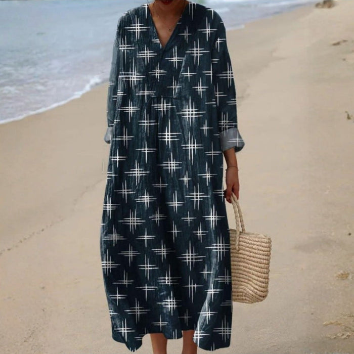 Nádia - Vestido Bohemio con Diseño de Estrellas